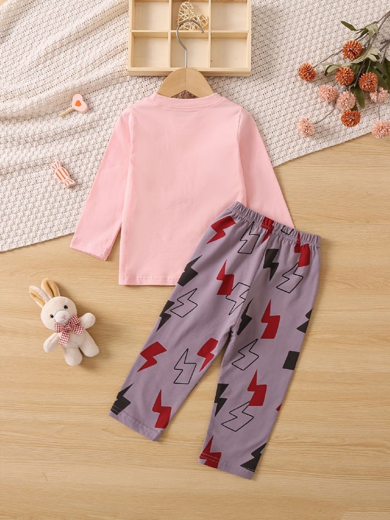 Tytöt Söpö Animal Print Pitkähihainen Puuvilla Top Pants Pyjama Set