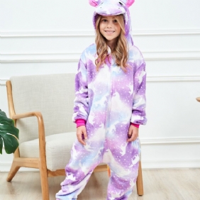 Tytöt Söpöt Sarjakuvat Yksisarviset Hupulliset Pyjamat Purppuraiset Lasten Juhlapuvut Talveksi