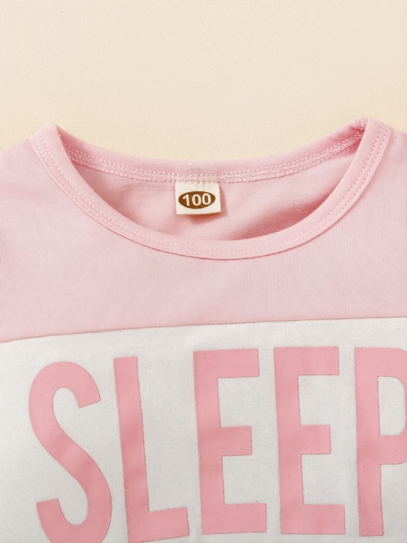 Tyttöjen Crewneck Sleep Colorblock Pitkähihainen Pyjamasetti