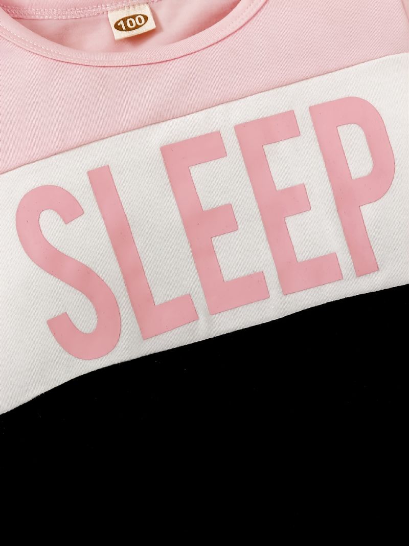 Tyttöjen Crewneck Sleep Colorblock Pitkähihainen Pyjamasetti