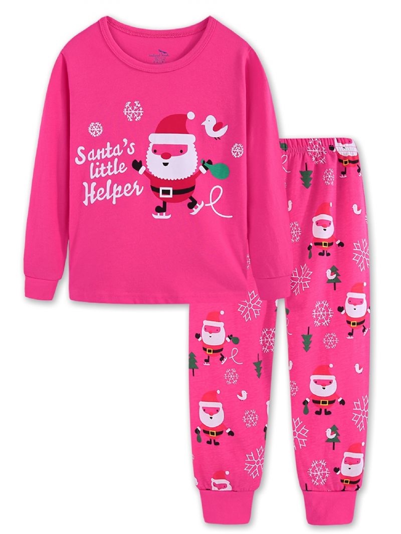 Tyttöjen Jouluprintti Pitkähihainen Pyjamasetti Talveksi