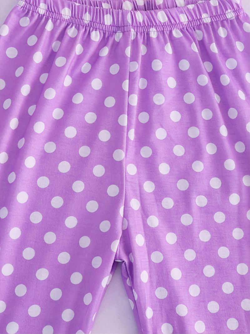 Tyttöjen Pyjamat Perheasu Mermaid Print Pyöreäkaula-aukoinen Pitkähihainen Toppi & Pilkkuhoususetti Lasten Vaatteet
