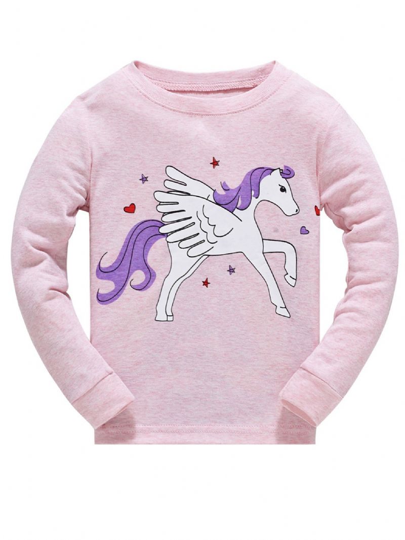 Tyttöjen Sarjakuva Unicorn Painetut Pyjamasetit