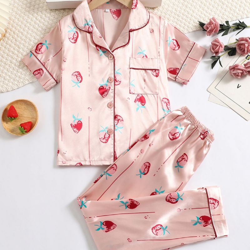 Tyttöjen Strawberry Lyhythihaiset Housut Loungewear