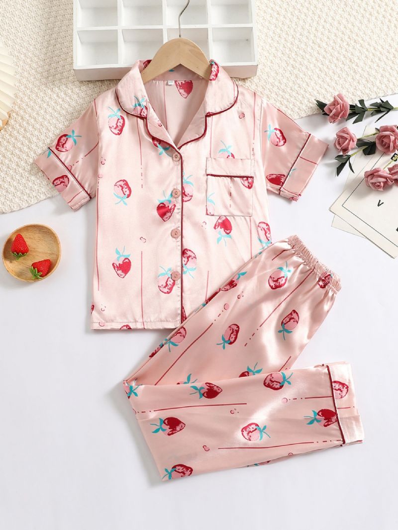 Tyttöjen Strawberry Lyhythihaiset Housut Loungewear