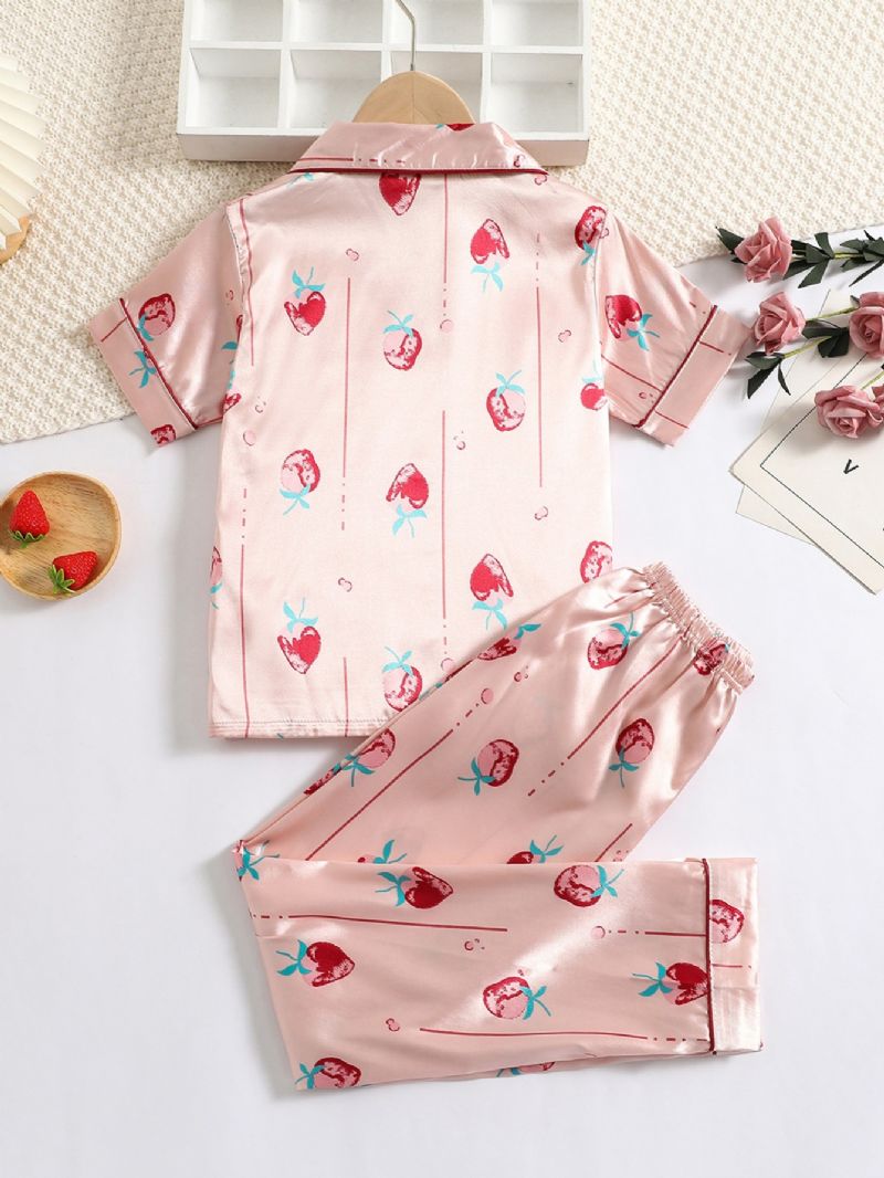 Tyttöjen Strawberry Lyhythihaiset Housut Loungewear