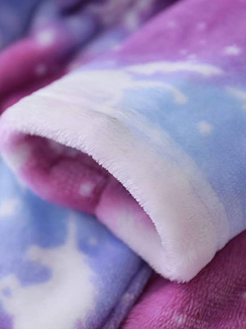 Tyttövauvojen Hupullinen Kylpytakki Unicorn Flanelli Pyjamat Pehmeä Lämmin Vyö Yöasut Talvi Lasten Vaatteet