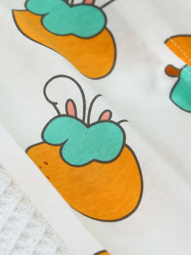 Tyttövauvojen Pyjamat Perheasu Söpö Rabbit Print Pyöreäpääntie Pitkähihainen Toppi & Housutsetti Lasten Vaatteet