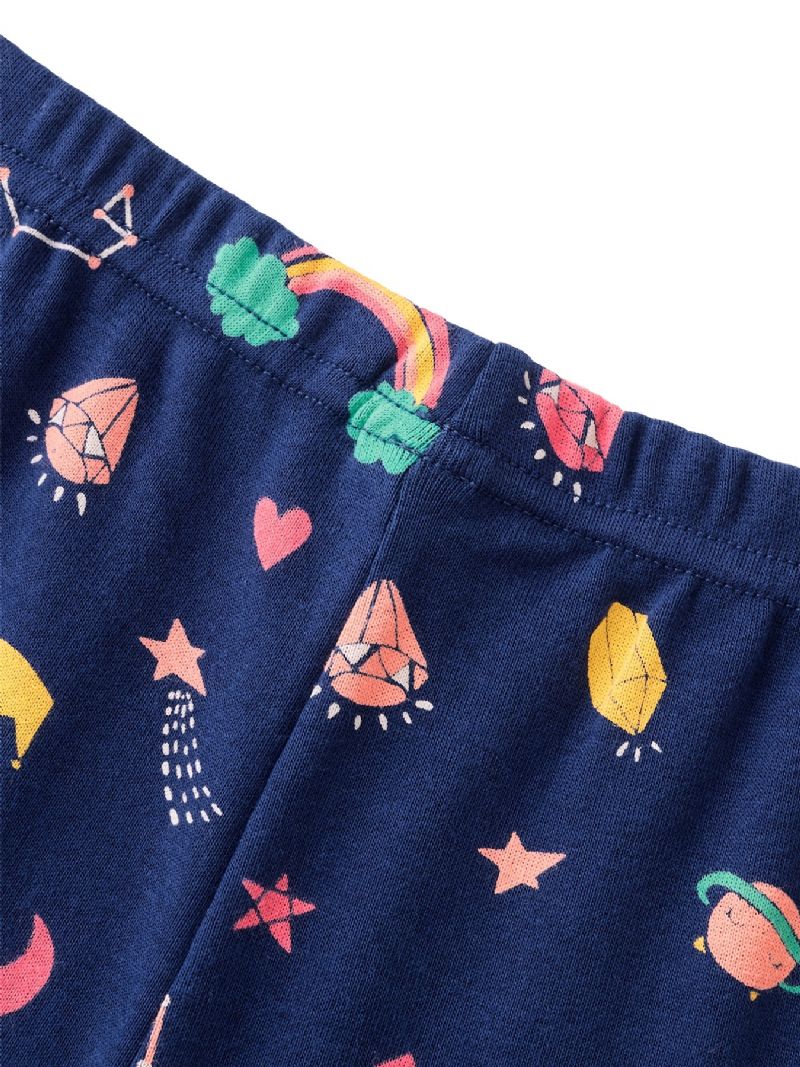 Unisex Lasten Homewear Star Print Pyjamasetti Pyöreäkauluksinen Pitkähihainen Toppi + Housutsetti Talvivaatteisiin