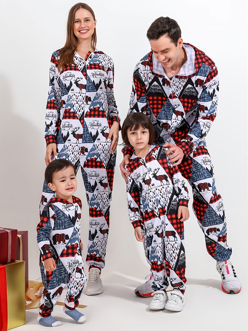 Uusi Joulupoikien Tyttöjen Hupullinen Pyjama-body