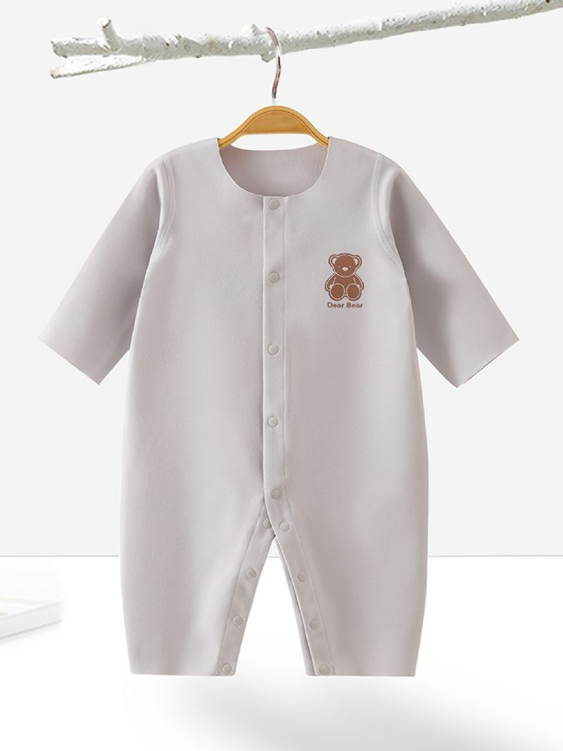 Vastasyntyneen Vauvan Pyjamat Karhukuvio Yksiväriset Haalarialusvaatteet Tytöille