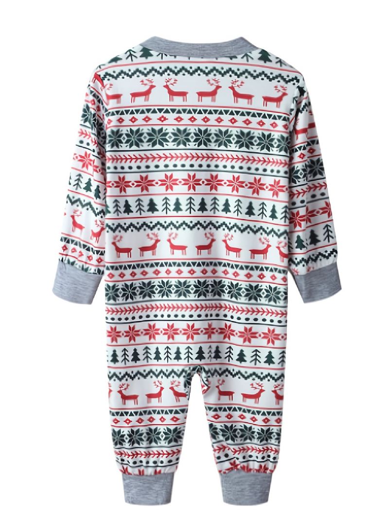 Vastasyntynyt Vauva Jouluhousut Pyjamat Perheasut Joulu Hirvi Joulukuusiprintti Crew Neck Haalari Pojat Tytöt Lapset Vaatteet