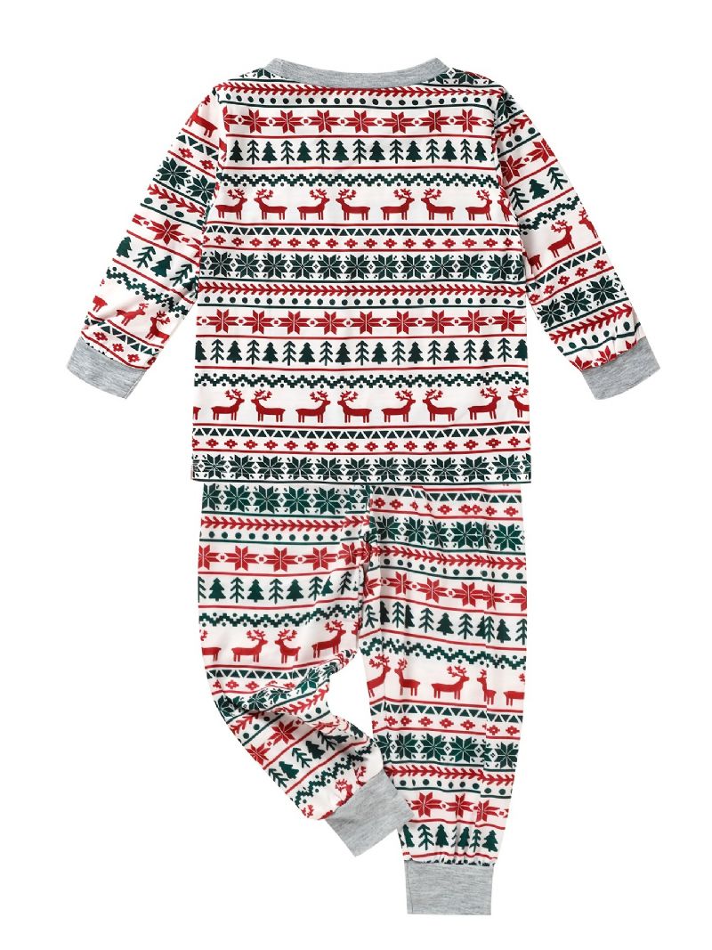 Vauvan Joulu Pyjamat Perheasut Hirvi Joulukuusi Print Crew Neck Top & Housut Setti Pojat Tytöt Lapset Vaatteet