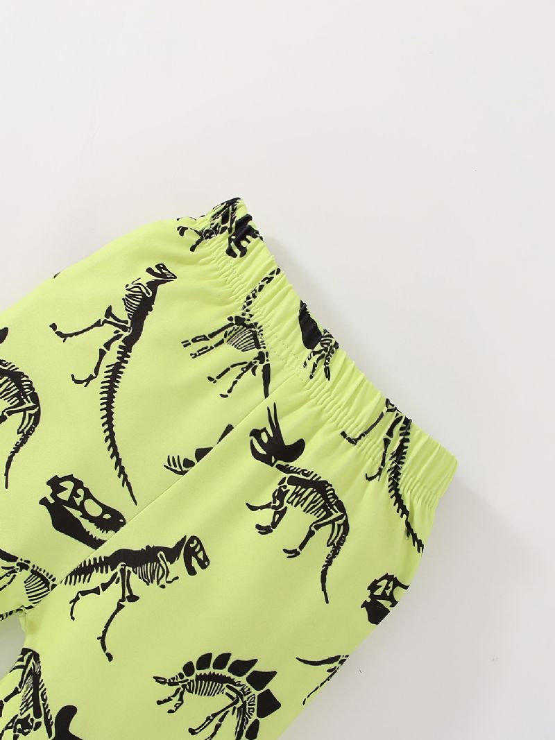 Vauvan Poikien Pyjama Dinosaur Print Pyöreäkaula-aukoinen Pitkähihainen Toppi & Housutsetti