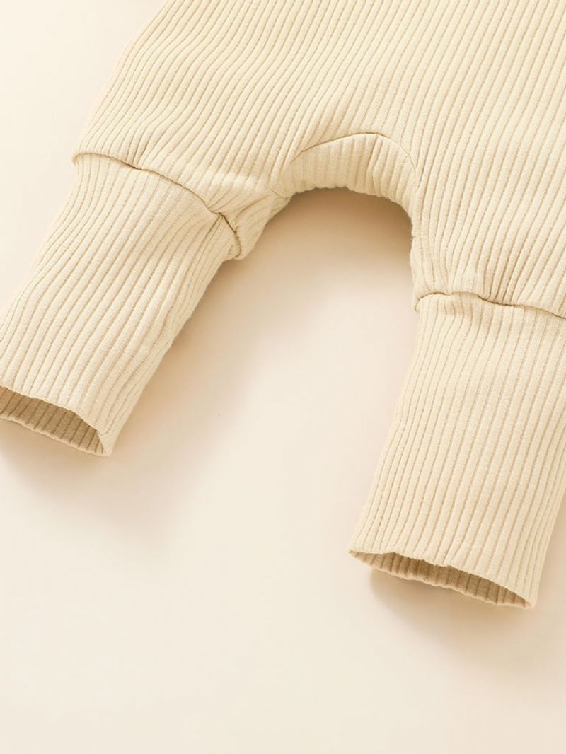 Vauvan Resorihupullinen Haalari Yksivärinen Yksiosainen Pyjamat-body Löysä Istuvuus Syksyn Talvi Asut Vaatteet