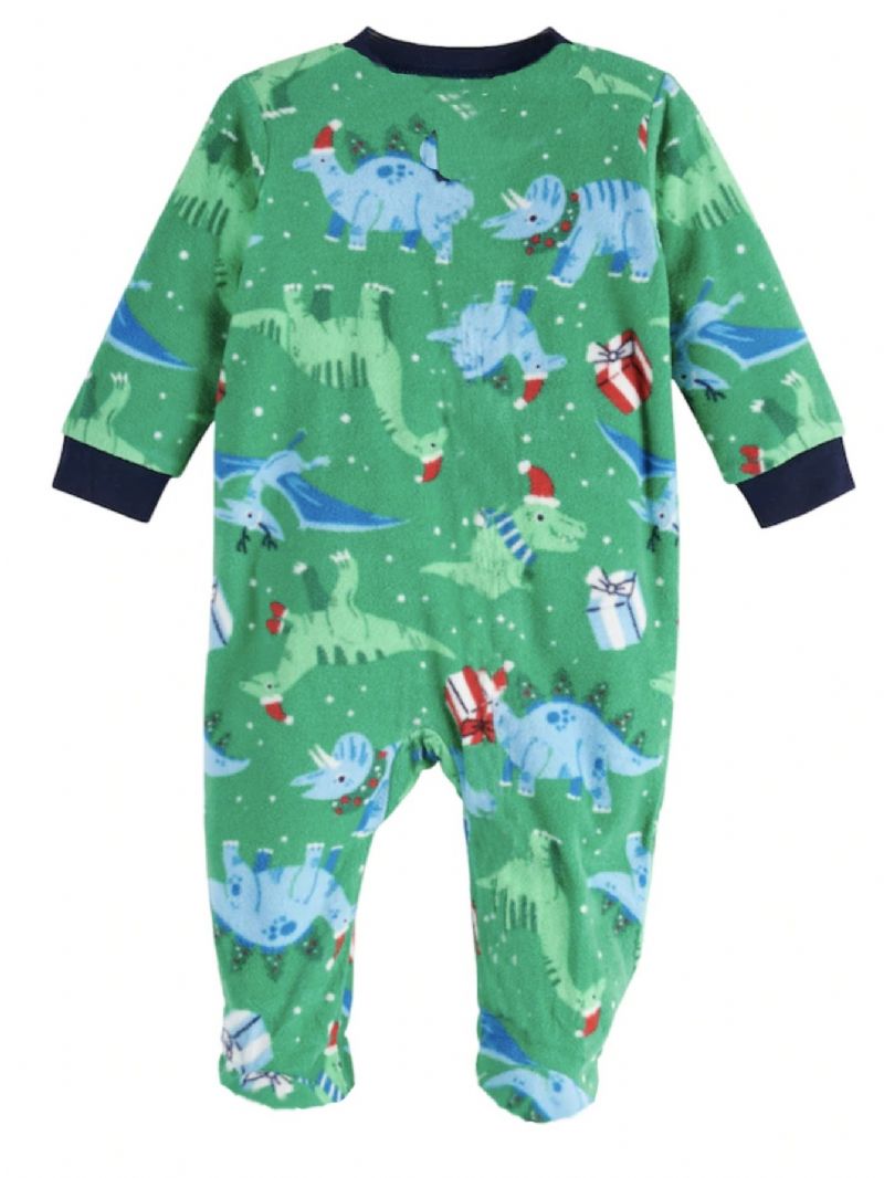 Vauvan Tyttöjen Crew Neck Söpö Sarjakuva Dinosaur Pyjamasetti Joulusetti Pyjamat