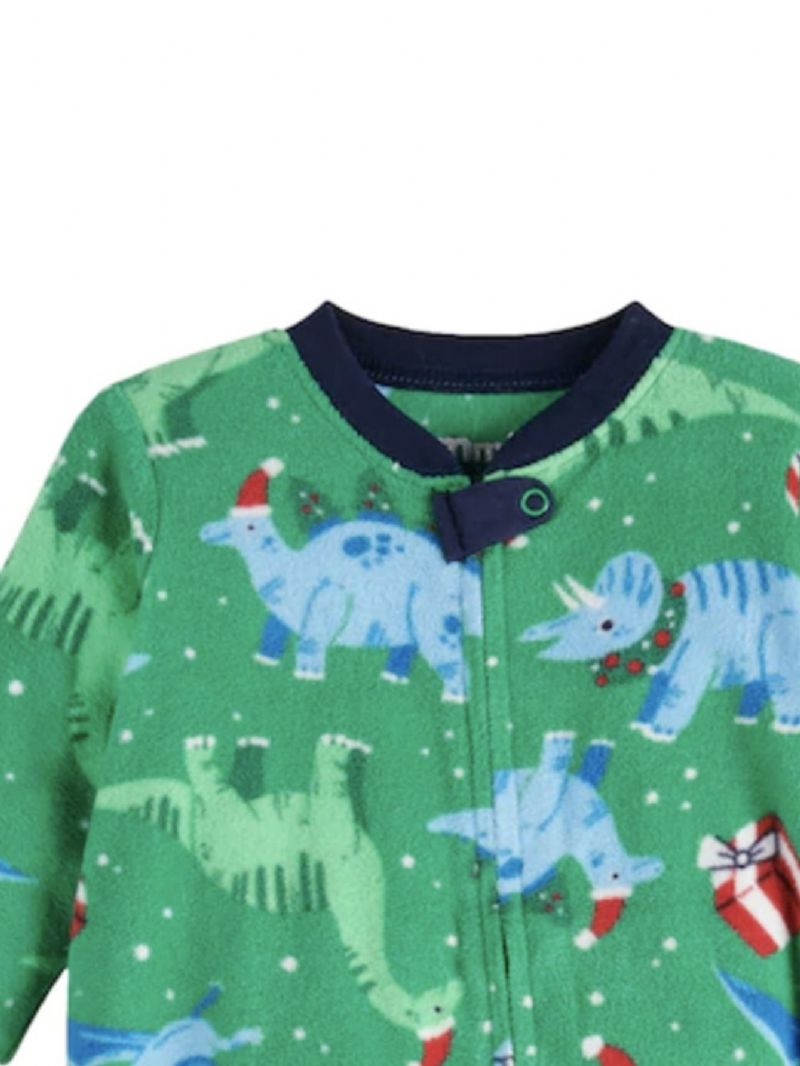 Vauvan Tyttöjen Crew Neck Söpö Sarjakuva Dinosaur Pyjamasetti Joulusetti Pyjamat