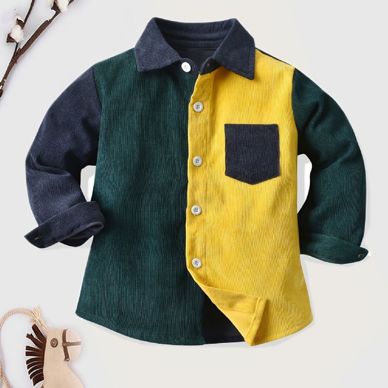 Toddler Poikien Pitkähihainen Colorblock Paita Top Lasten Vaatteet