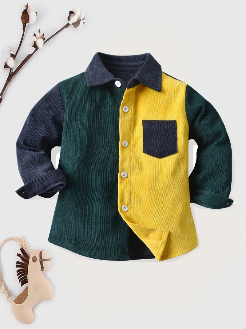 Toddler Poikien Pitkähihainen Colorblock Paita Top Lasten Vaatteet