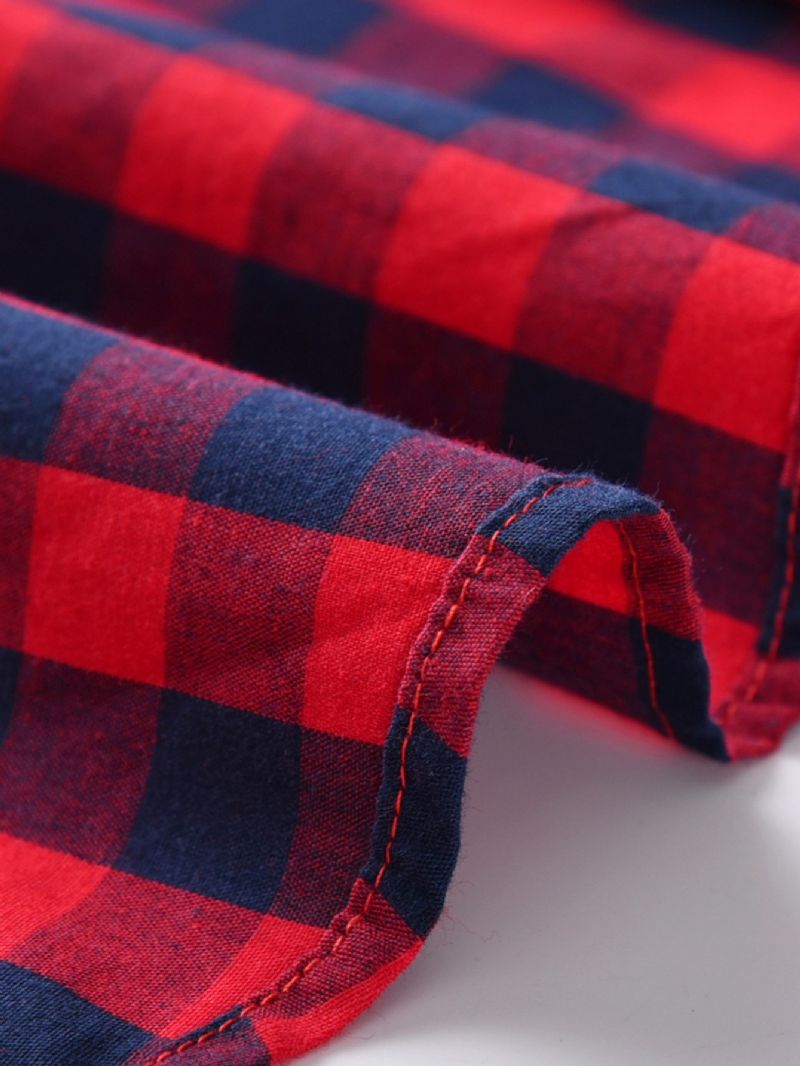 Toddler Poikien Plaid Print Pitkähihainen Paita Lasten Vaatteet