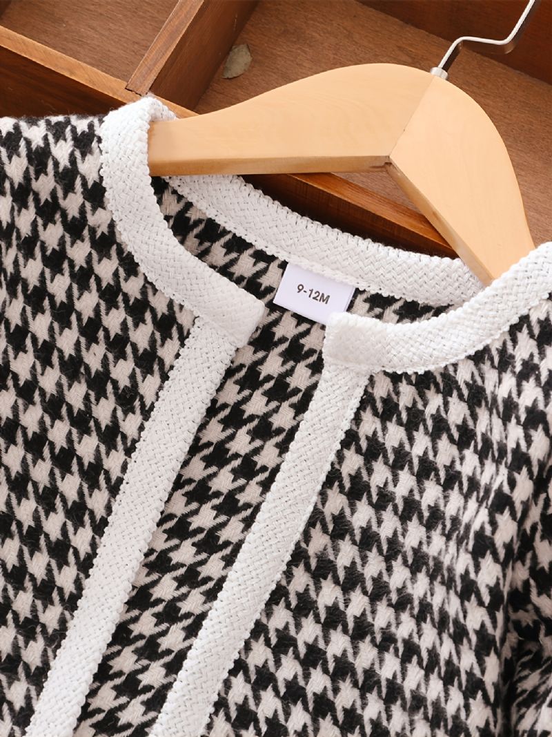 3 Kpl Vauvan Cardigan Houndstooth Pitkähihainen Mekko