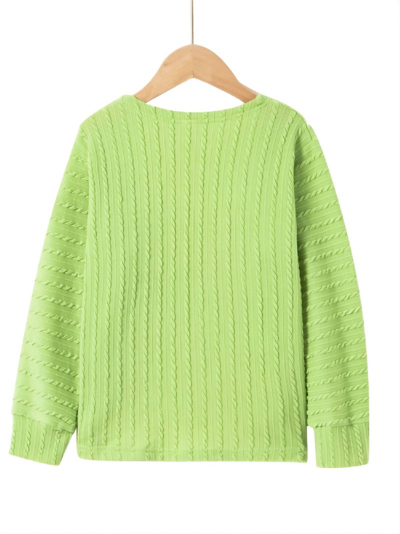 Tyttöjen Green Twist Knit Pitkähihainen Neuletakki