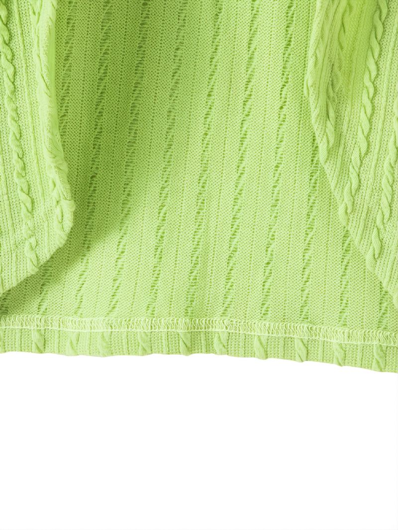 Tyttöjen Green Twist Knit Pitkähihainen Neuletakki