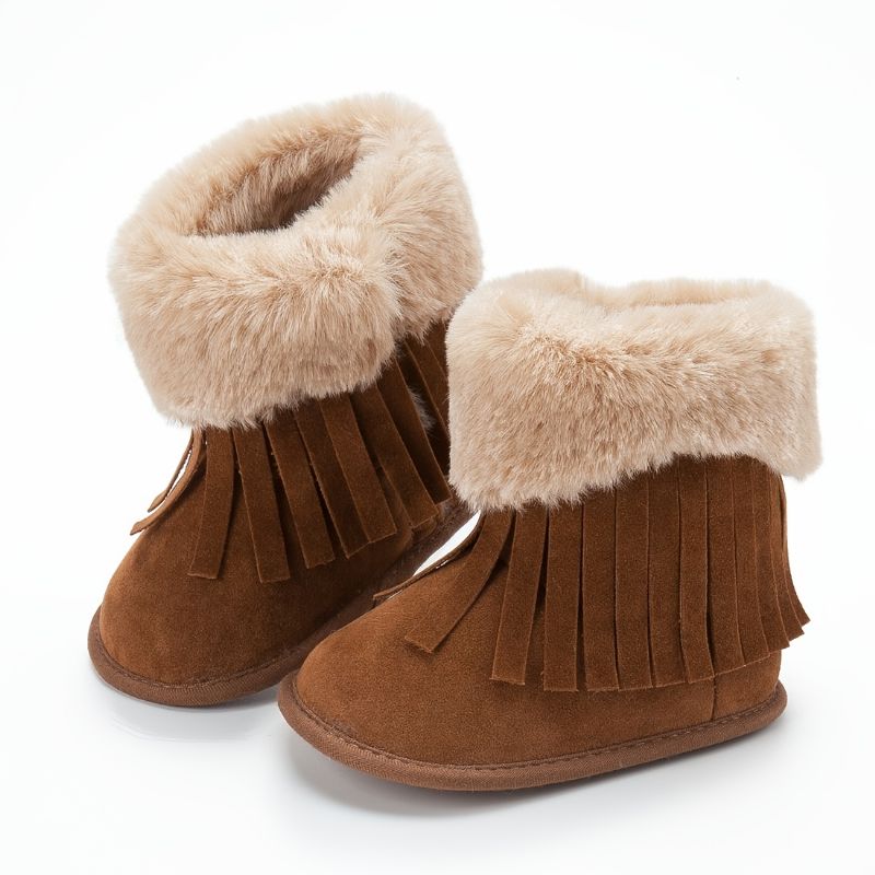 Tyttövauvojen Fleece-saappaat Hapsu Design High Top Kengät First Walker Shoes Pinnasänkykengät Talveksi