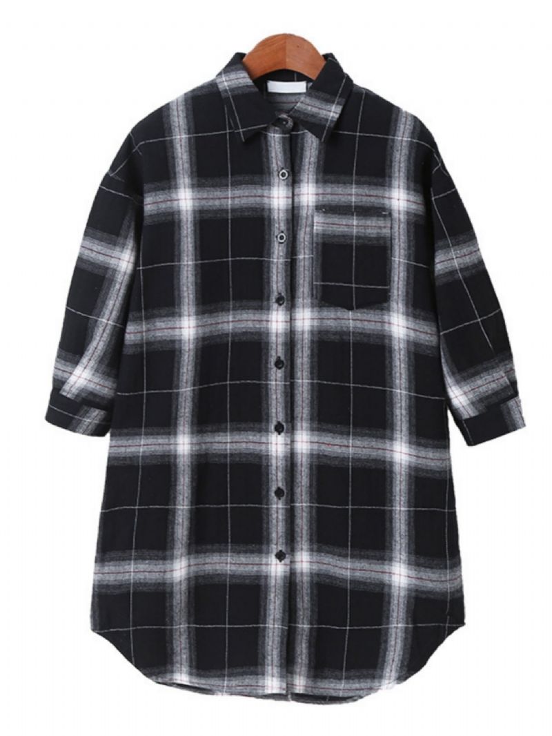 Toddler Tyttöjen Gingham Medium Pitkähihainen Kauluspusero