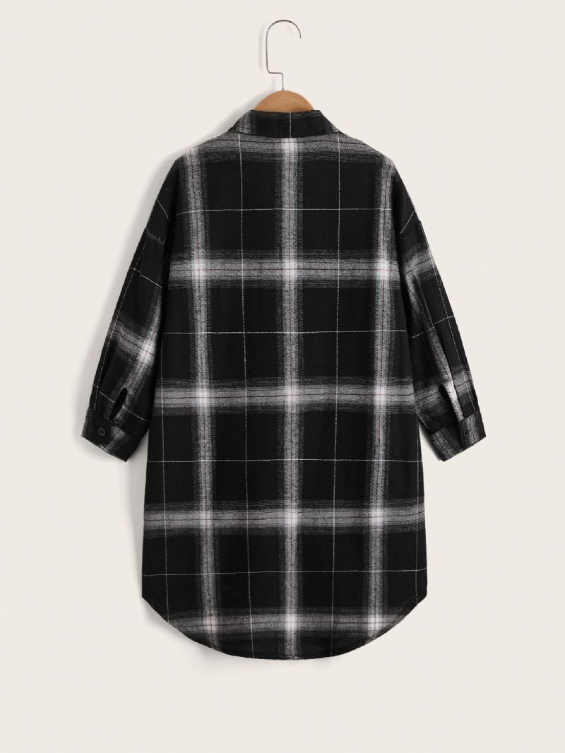 Toddler Tyttöjen Gingham Medium Pitkähihainen Kauluspusero