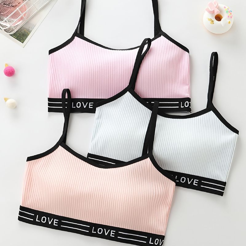 3kpl Tyttöjen Harjoitusrintaliivit Saumattomat Joustavat Urheilu Bralette Hihaton Crops Tanktopit Alusvaatteet