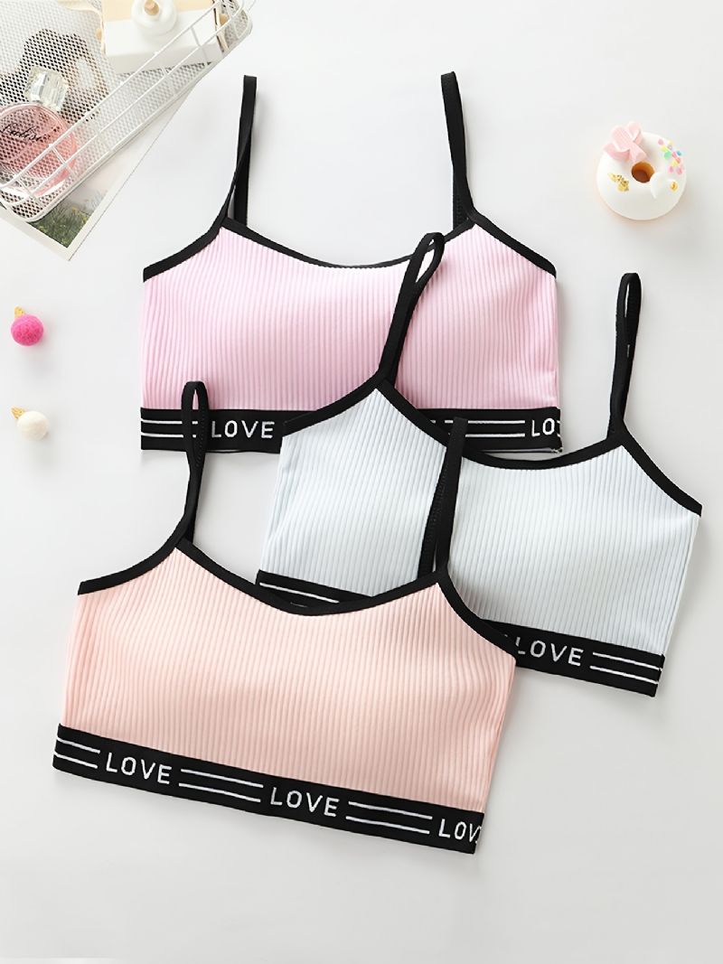 3kpl Tyttöjen Harjoitusrintaliivit Saumattomat Joustavat Urheilu Bralette Hihaton Crops Tanktopit Alusvaatteet