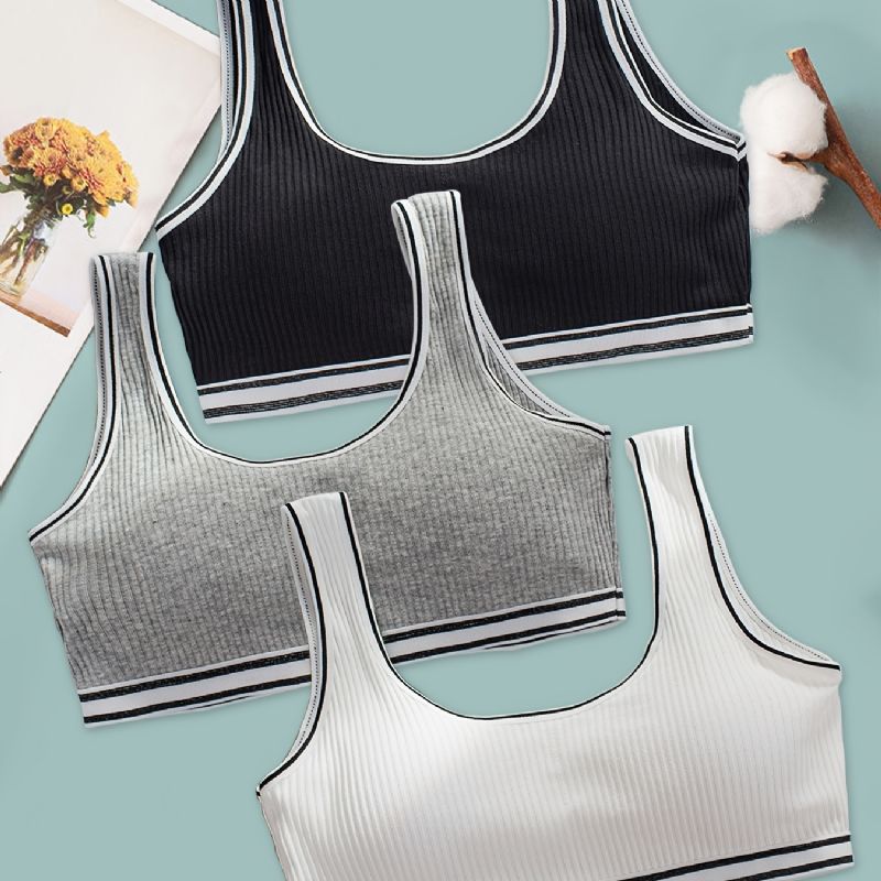 3kpl Tyttöjen Harjoitusrintaliivit Saumattomat Joustavat Urheilu Bralette Hihaton Crops Tanktopit Alusvaatteet