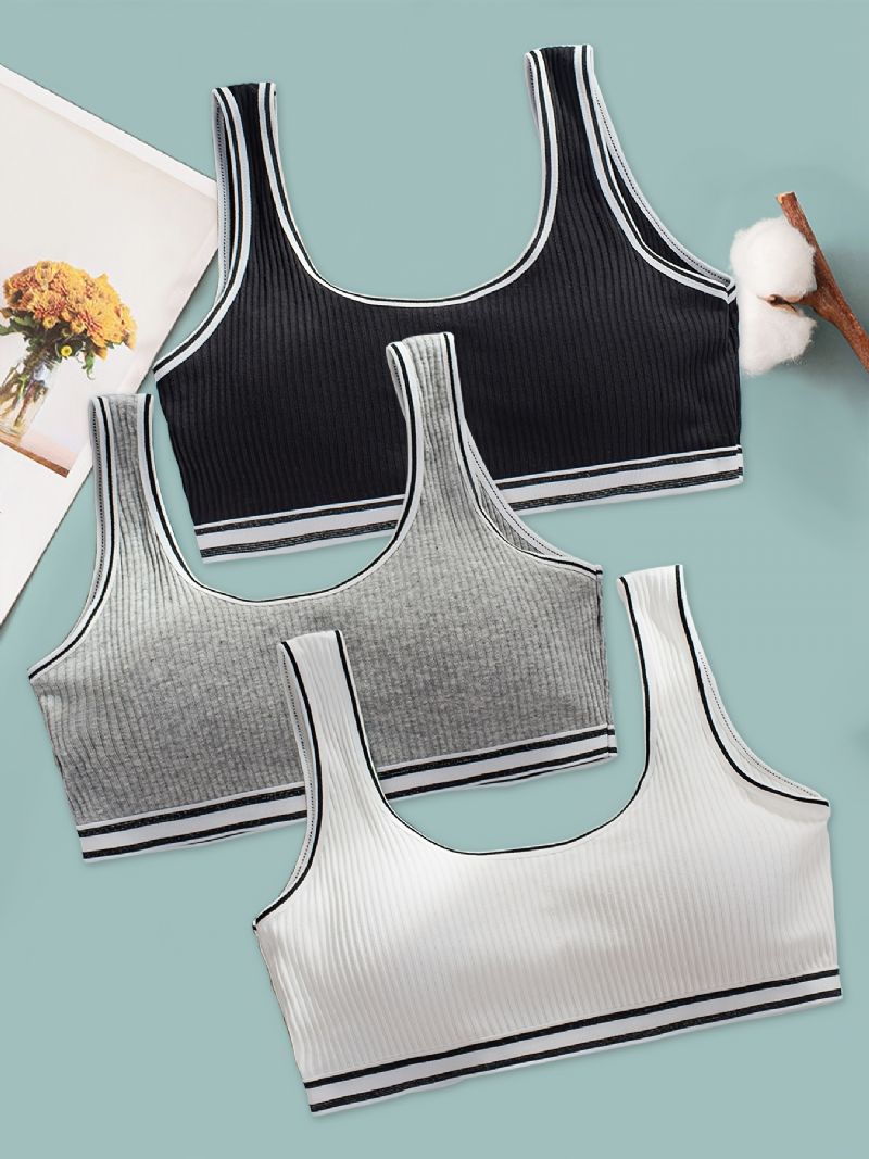 3kpl Tyttöjen Harjoitusrintaliivit Saumattomat Joustavat Urheilu Bralette Hihaton Crops Tanktopit Alusvaatteet