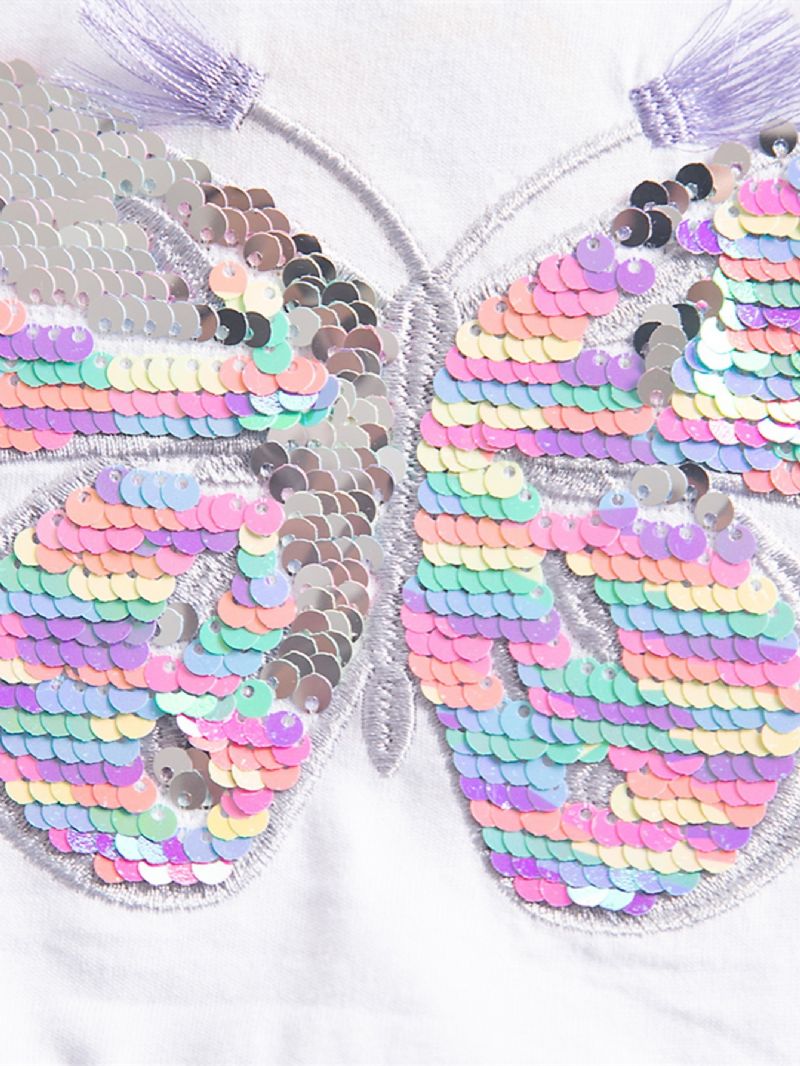 Butterfly Paljeteilla Lasten Pitkähihainen Mekko Tyttöjen Prinsessamekko Juhlamekko