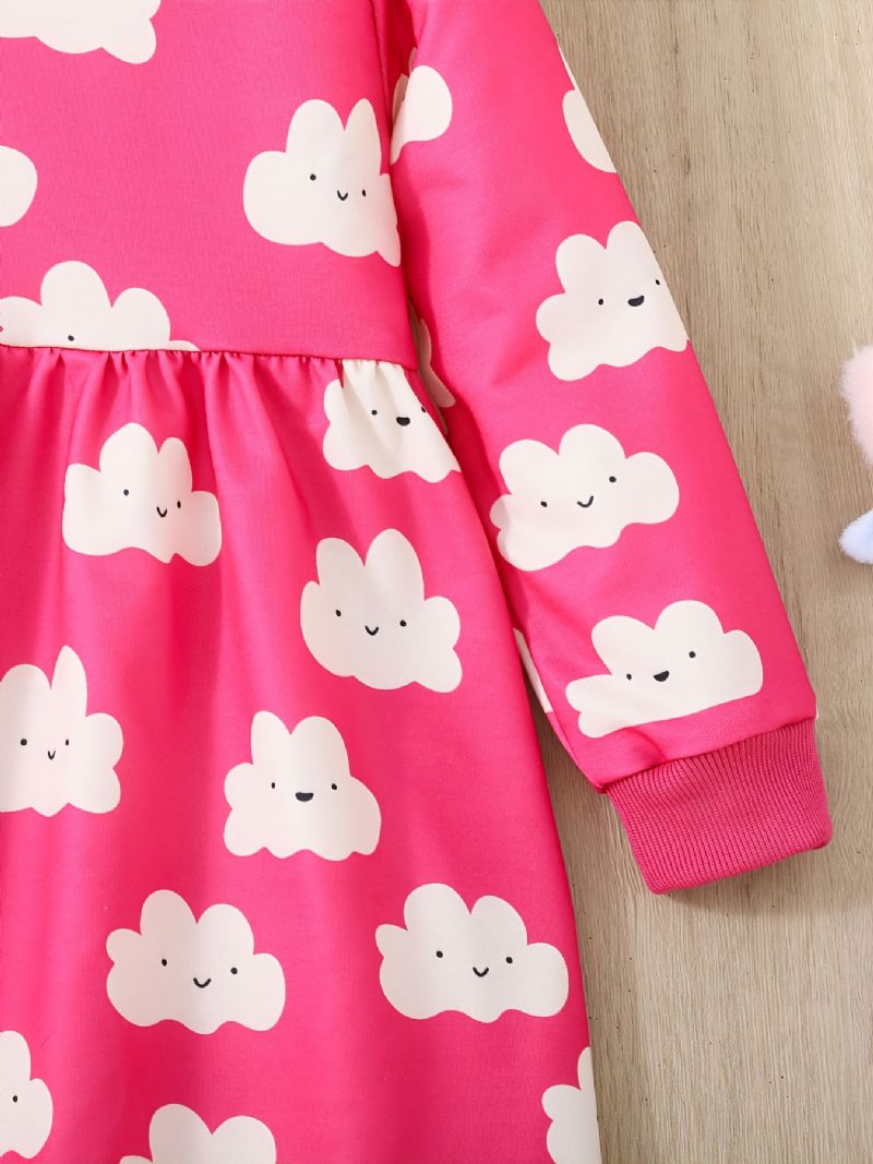 Toddler Tyttöjen Cloud Print Talvimekko Rento Pitkähihainen