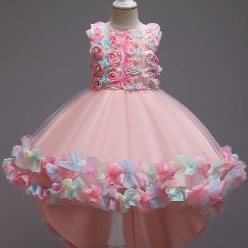 Tytöille Mesh Flower Catwalk Princess Dress Lasten Performance Vaatteet