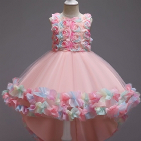 Tytöille Mesh Flower Catwalk Princess Dress Lasten Performance Vaatteet