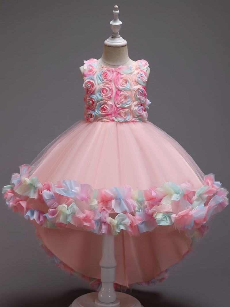 Tytöille Mesh Flower Catwalk Princess Dress Lasten Performance Vaatteet