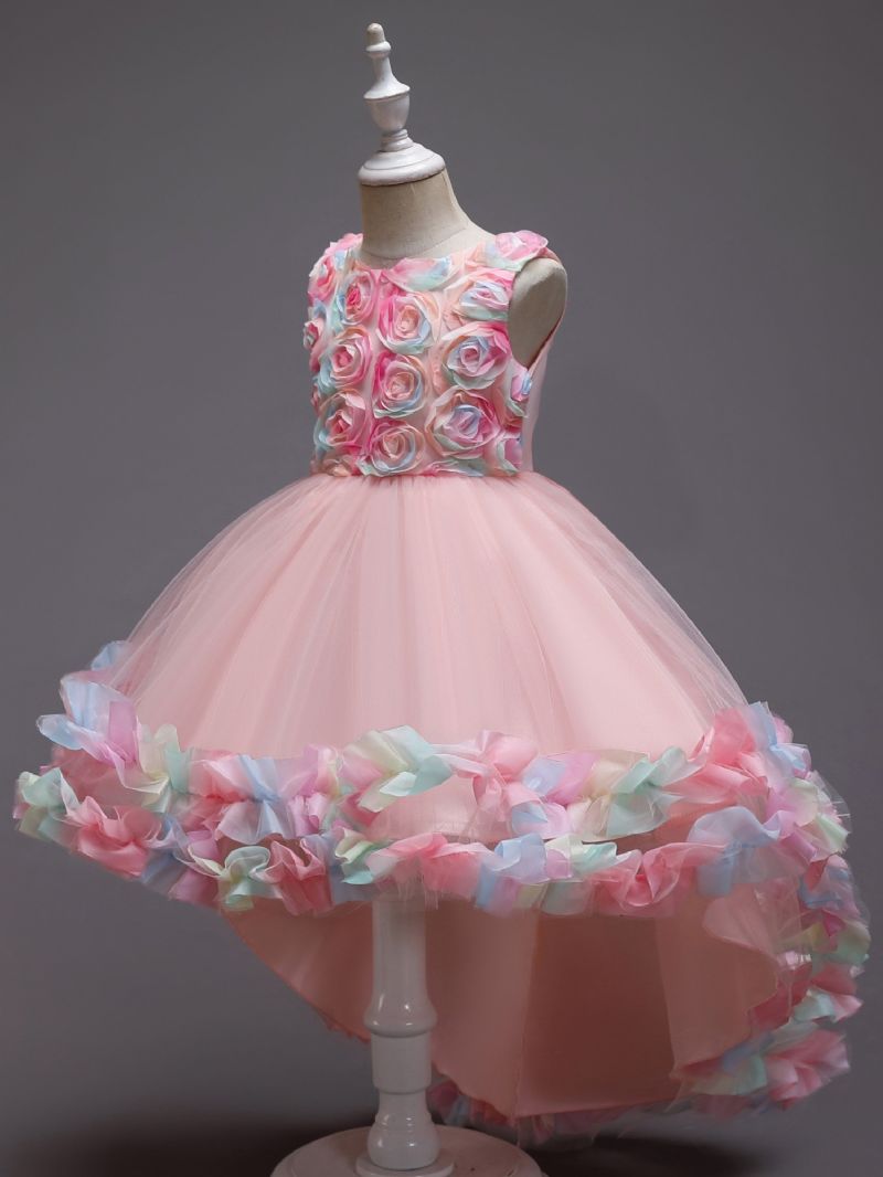 Tytöille Mesh Flower Catwalk Princess Dress Lasten Performance Vaatteet