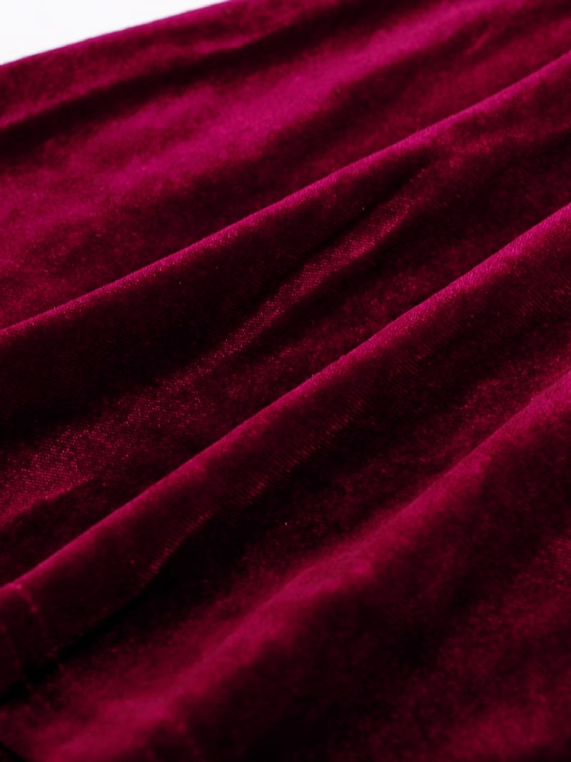 Tytöt Burgundy Velvet Spaghetti Stap Cami Dress Lasten Vaatteet