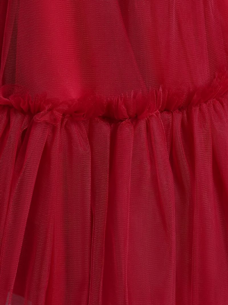 Tytöt Prinsessa Mekko Hihaton Splicing Mesh Tutu Performance Häät Kukka Ilta Syntymäpäiväjuhliin Lasten Vaatteet