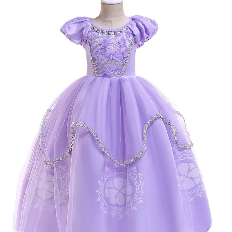 Tytöt Sofia Ensimmäinen Rapunzel-prinsessa Halloween-asu Fancy Party Cosplay-pukeutuminen Syntymäpäivämekko