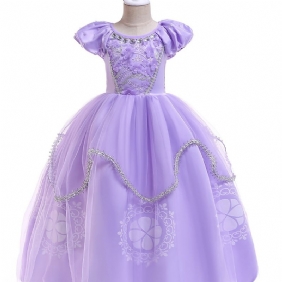 Tytöt Sofia Ensimmäinen Rapunzel-prinsessa Halloween-asu Fancy Party Cosplay-pukeutuminen Syntymäpäivämekko