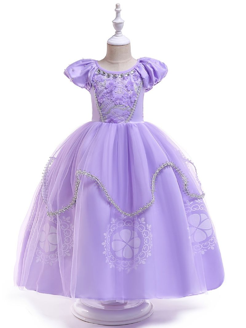 Tytöt Sofia Ensimmäinen Rapunzel-prinsessa Halloween-asu Fancy Party Cosplay-pukeutuminen Syntymäpäivämekko