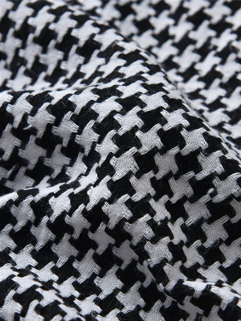 Tyttöjen Houndstooth Vest Valkoinen Pitkähihainen Paitamekko