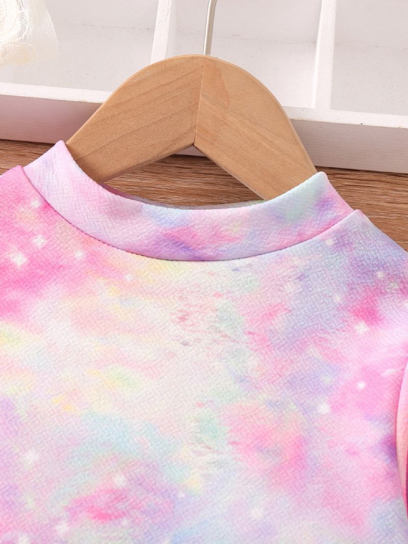 Tyttöjen Mekko Solmio Dye Unicorn Print Pitkähihainen Prinsessa