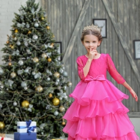 Tyttövauva Prinsessamekko Pitsityllimekko Häät Kukkatytöt Joulu-ilta Syntymäpäiväjuhliin Lasten Vaatteet