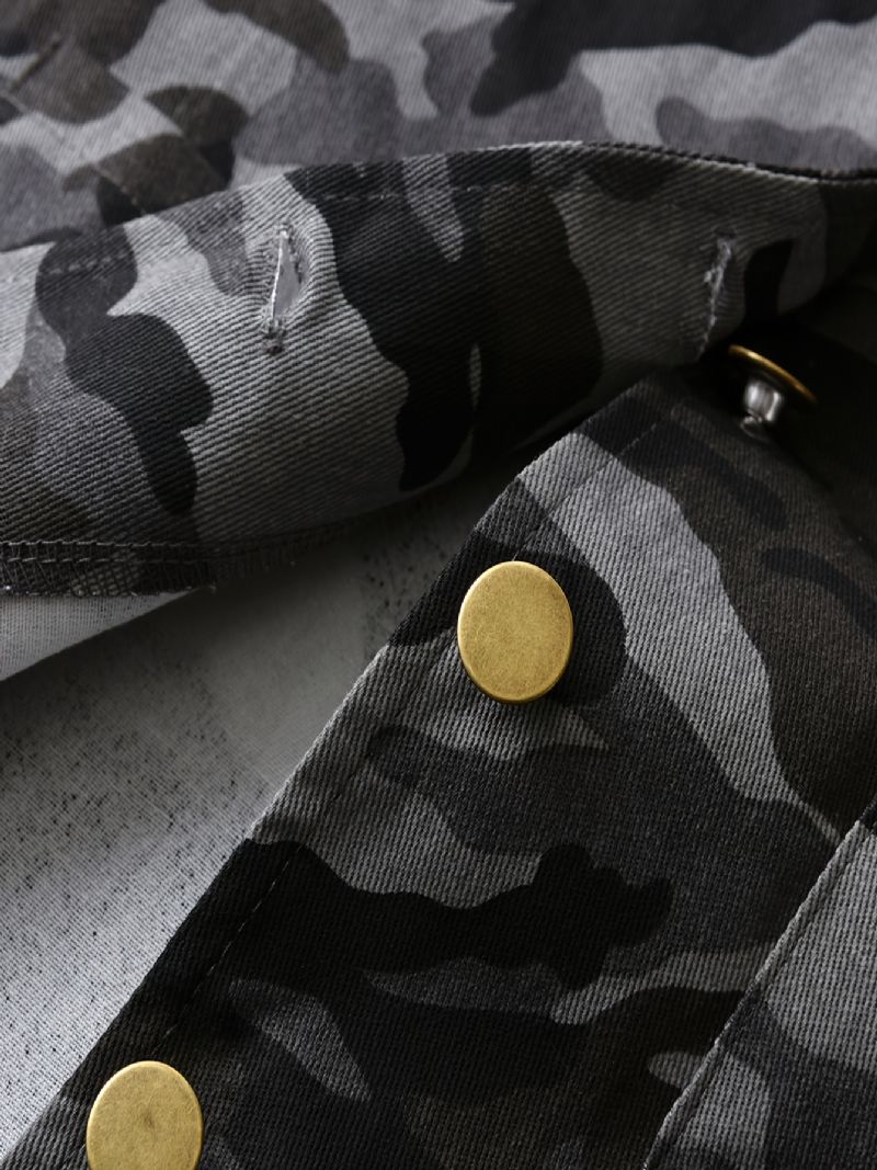 Poikien Camouflage Button Pitkähihainen Takki