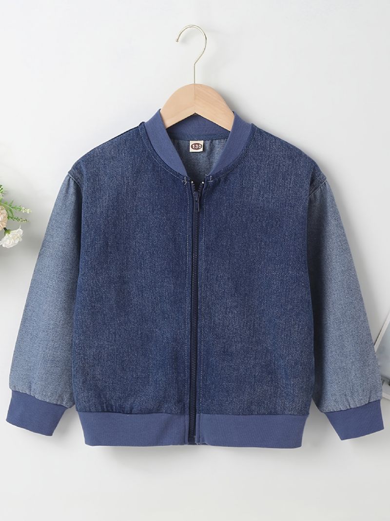 Poikien Vetoketjullinen Denim Bomber Takki Lasten Vaatteet